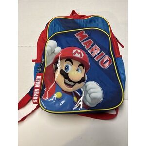 Super Mario Bros Nintendo 17" Backpack Laptop Carrying Bag Pre Owned